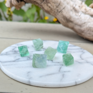 Grøn fluorit oktaeder