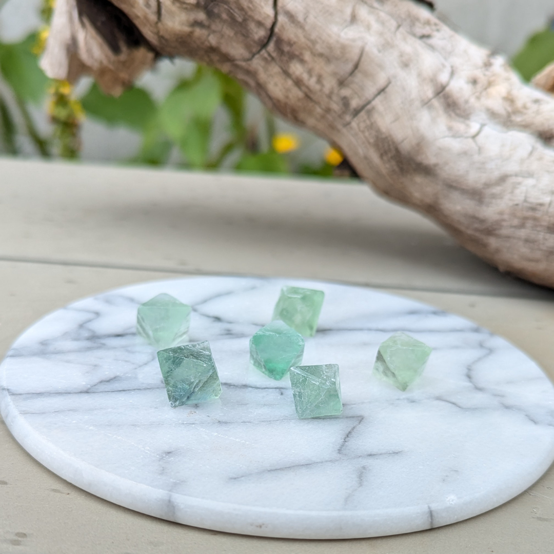 Grøn fluorit oktaeder