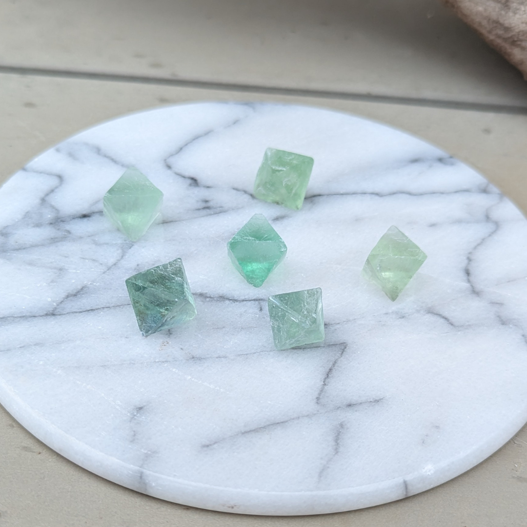 Grøn fluorit oktaeder