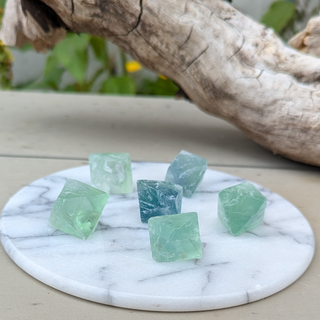 grøn fluorit oktaeder