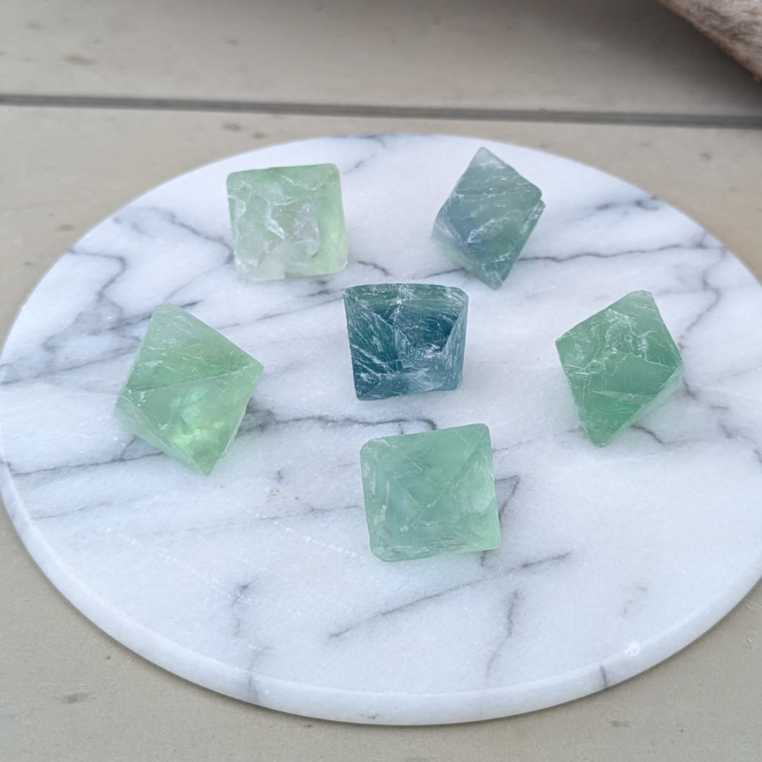 grøn fluorit oktaeder