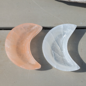 selenit eller alabast måne skål