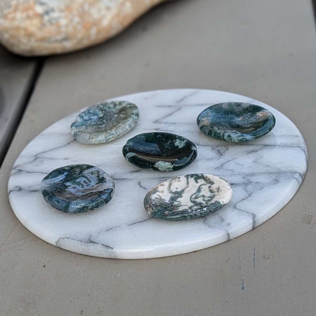 Sten og krystal mosagat nussesten