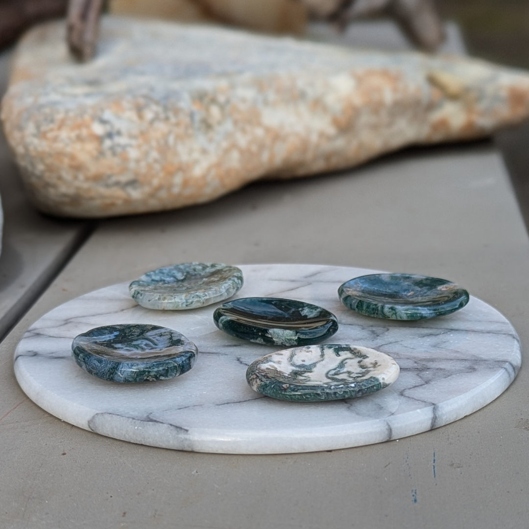 Sten og krystal mosagat nussesten