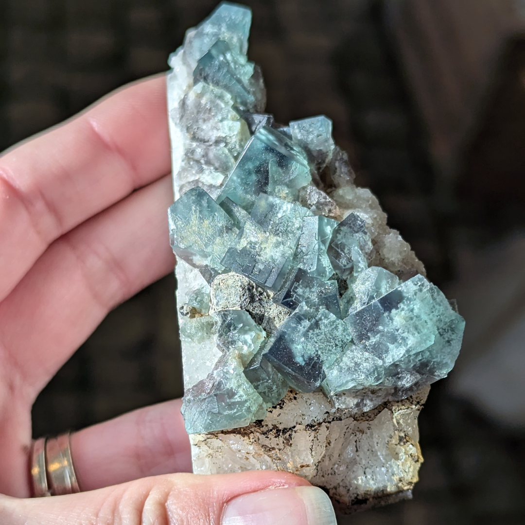 colorshift fluorit med kvarts og galena