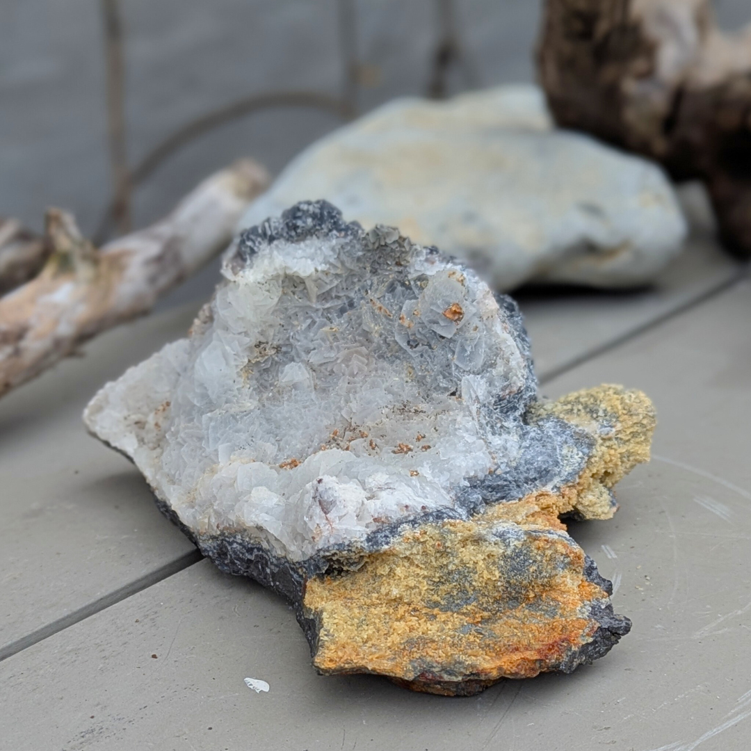 hvid sort calcit med galena