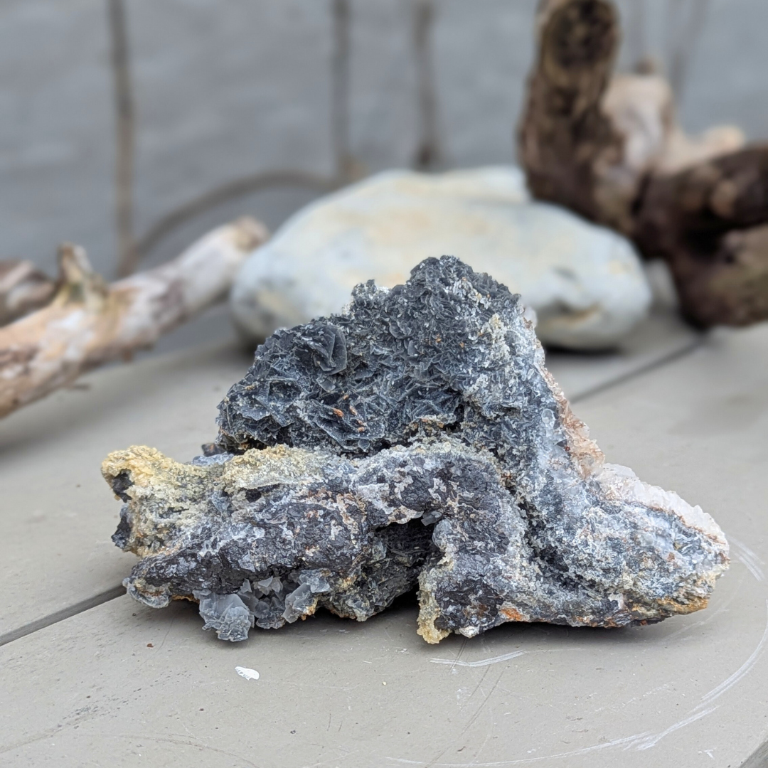 hvid sort calcit med galena