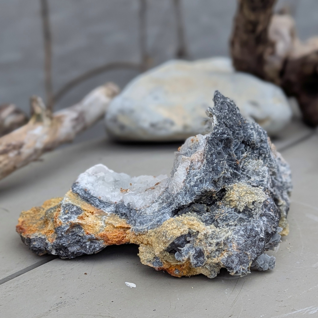 hvid sort calcit med galena