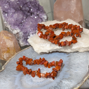 chip armbånd i rød jaspis